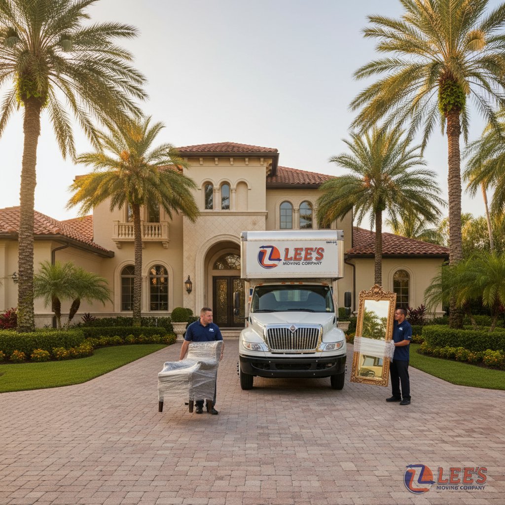 Lee’s Moving Company moving truck in Gulf Stream Florida