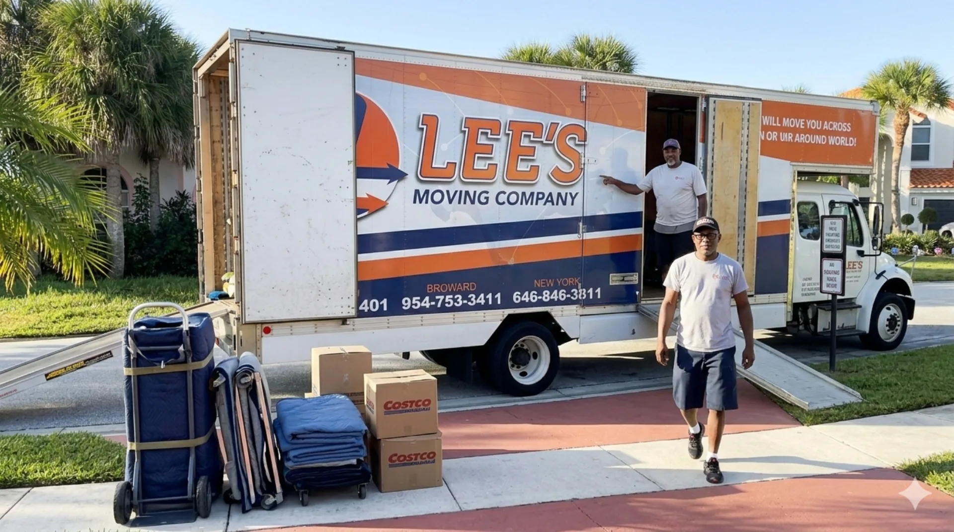 Lee's Moving Company professional truck ready for a local residential move in Lantana FL